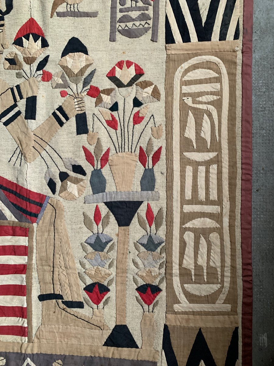 Wall Tapestry, In Great Condition, Made In Egypt, Early 1900s.-photo-4