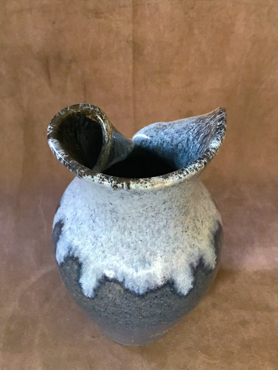 Sculptural Vase In Glazed Stoneware, France (circa 1960)-photo-2