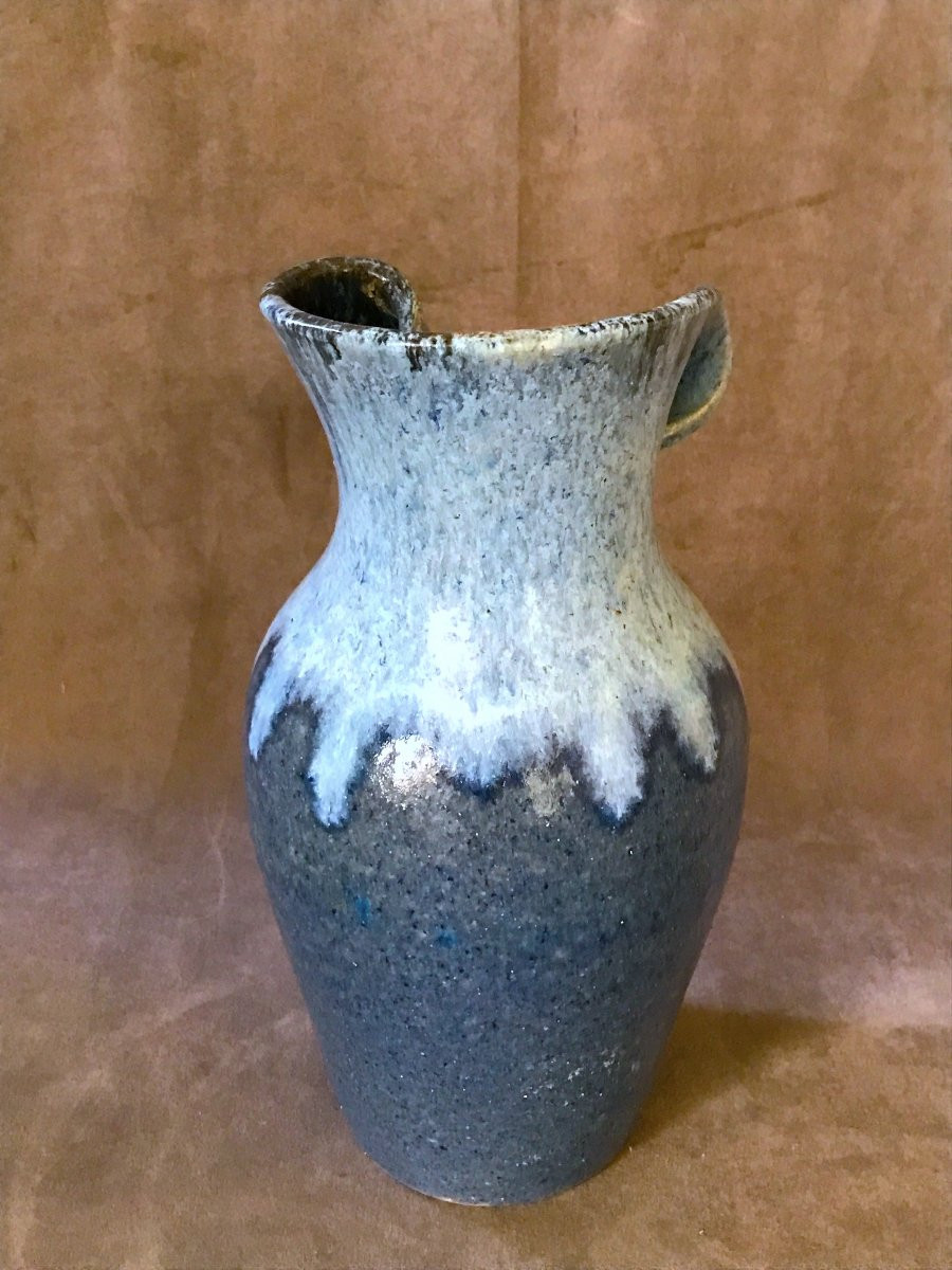 Sculptural Vase In Glazed Stoneware, France (circa 1960)-photo-3