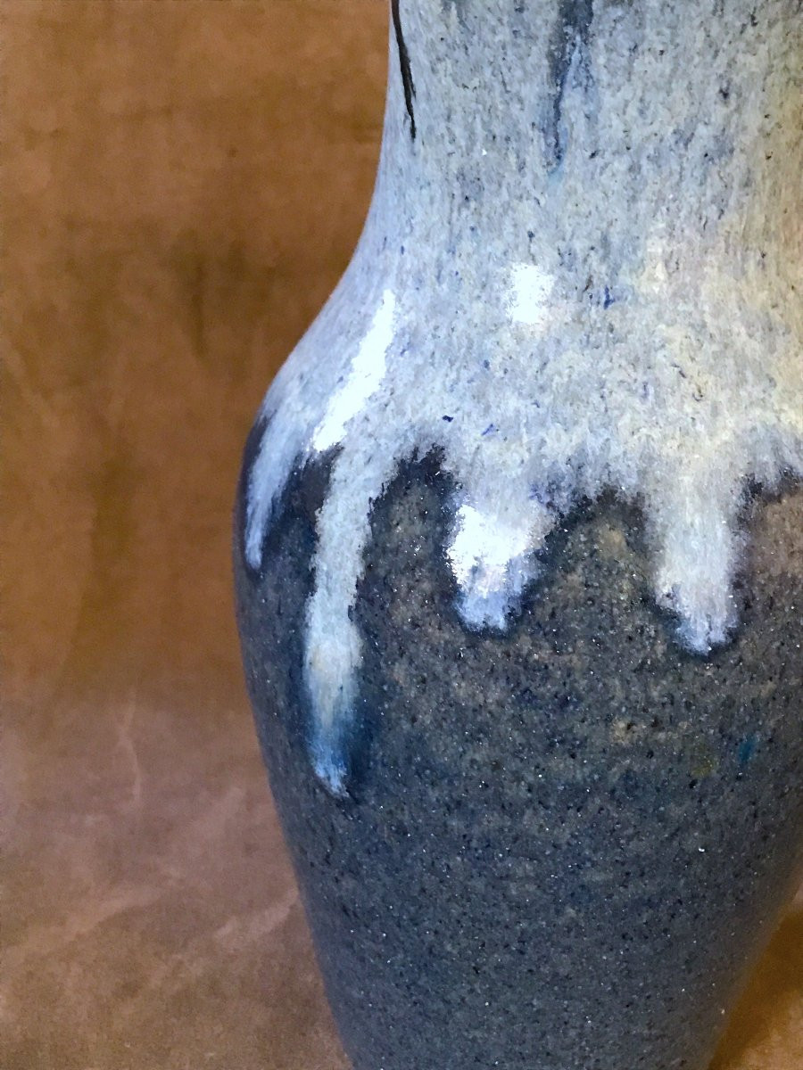 Sculptural Vase In Glazed Stoneware, France (circa 1960)-photo-4