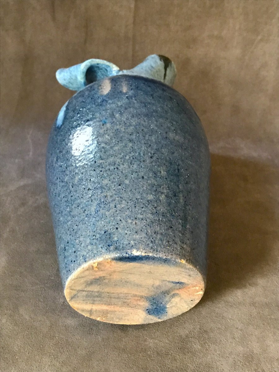 Sculptural Vase In Glazed Stoneware, France (circa 1960)-photo-5