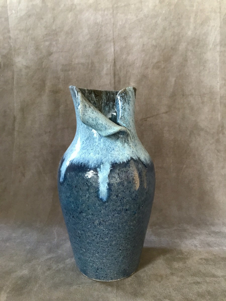 Sculptural Vase In Glazed Stoneware, France (circa 1960)-photo-7