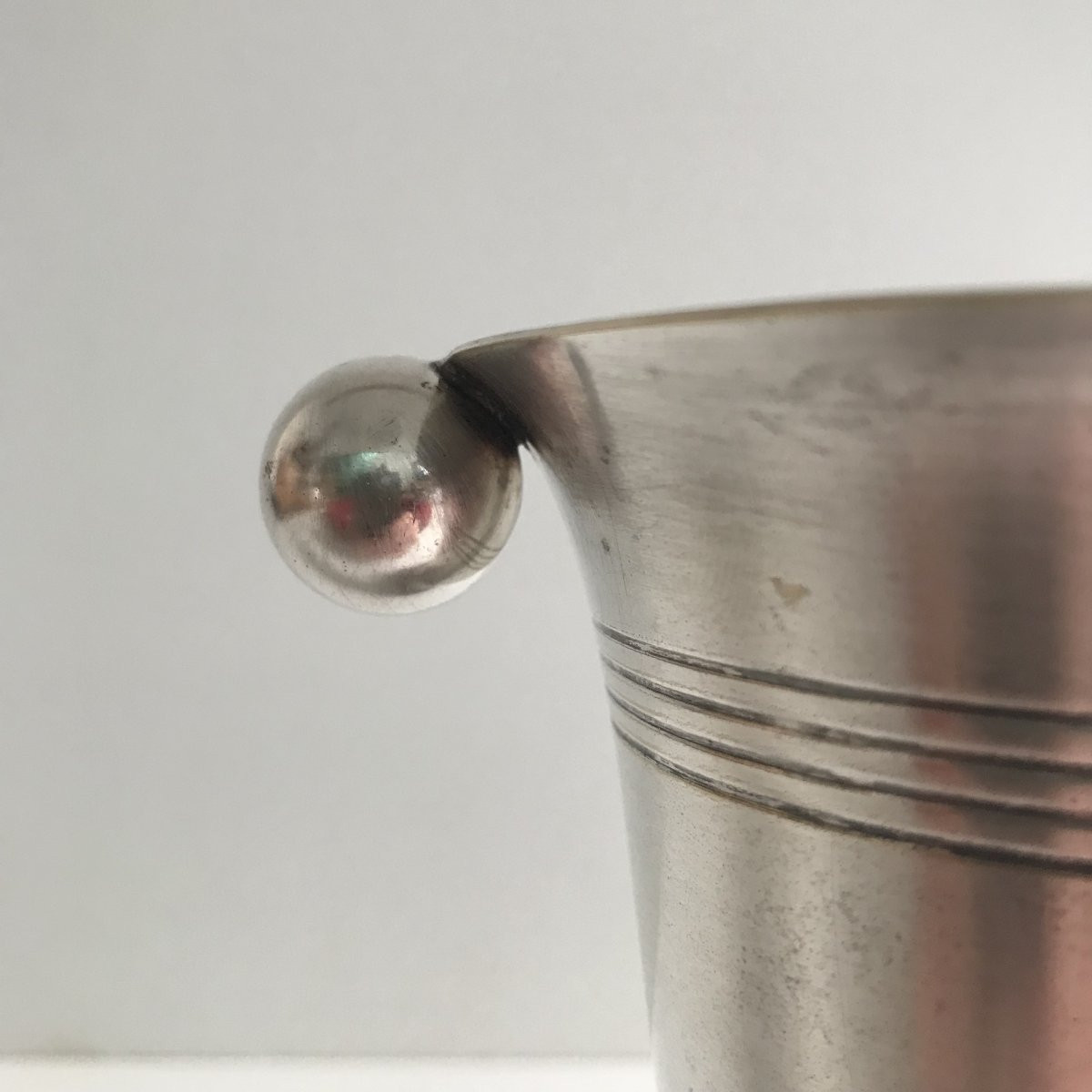 Modernist (art Deco) Silver-plated Metal Vase And Trophy Cup -photo-4