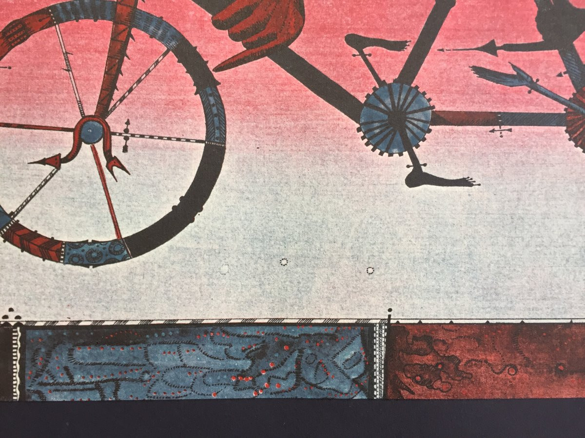 Lithographie originale signée, 1979, Joan PONÇ (1927–1984) Sans titre (« Bicyclette magique »)-photo-4