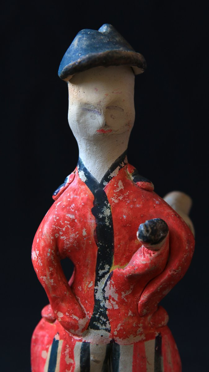 Sifflets russes en argile – Couple Filimonovo, années 1980, art brut, art naïf-photo-4