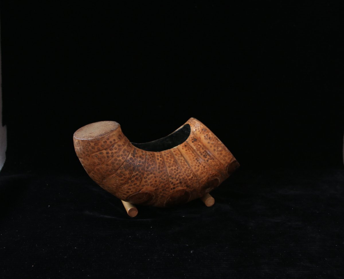 Vase en racine de bambou pour Ikebana  “Take-no-zutsu Hanaire” Japon, période Meiji (1868–1912)-photo-3