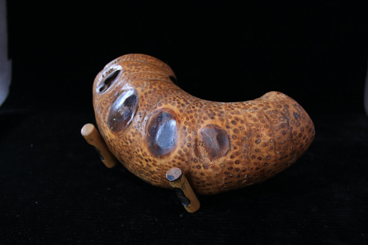 Vase en racine de bambou pour Ikebana  “Take-no-zutsu Hanaire” Japon, période Meiji (1868–1912)-photo-4