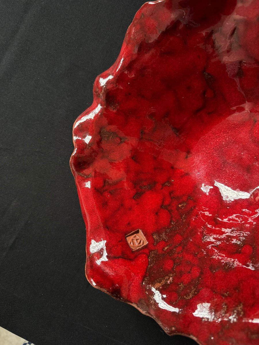 Salad Bowl, Glazed Stoneware Fruit Bowl, Belgium, Circa 1980-photo-2