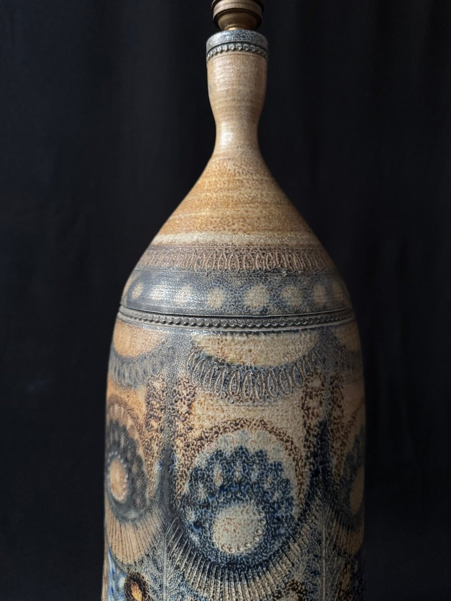 Grande lampe en céramique émaillé de Jean-Claude COURJAULT, Keraluc, Quimper, France, 1970-photo-2