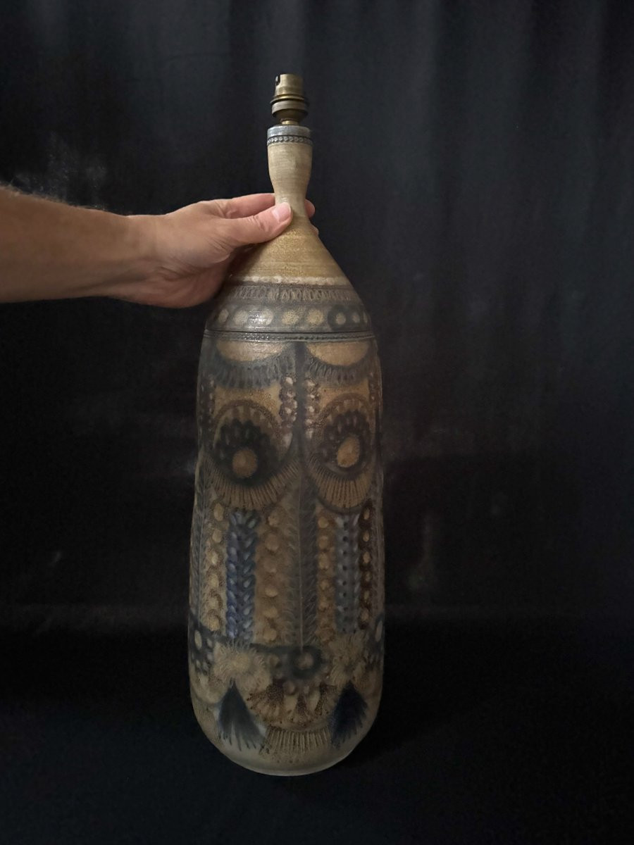 Grande lampe en céramique émaillé de Jean-Claude COURJAULT, Keraluc, Quimper, France, 1970-photo-4