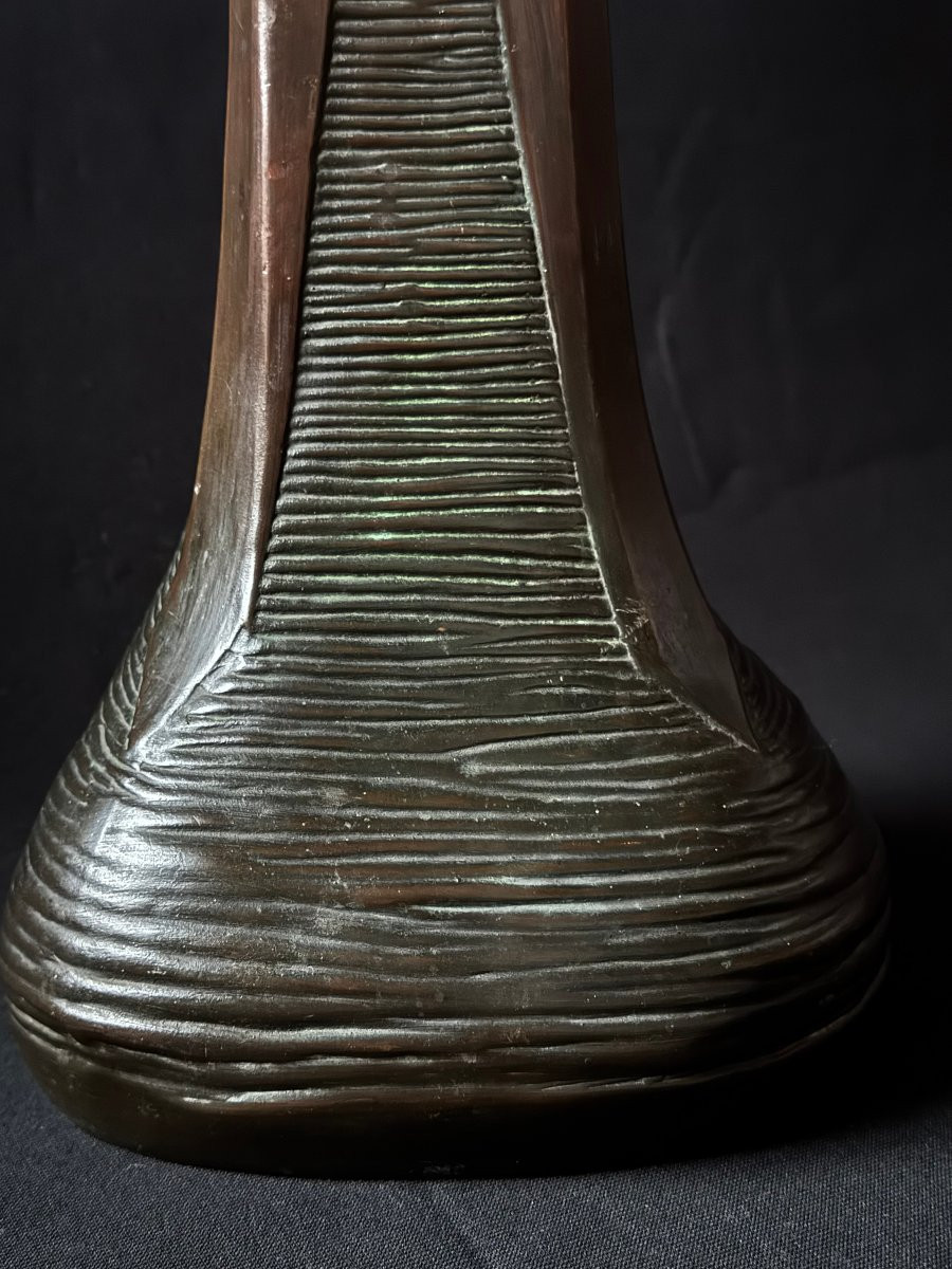 Tall Art Nouveau Repoussé Copper Vase, Attributed To Josef Hoffmann (1870–1956), Austria, Circa-photo-2