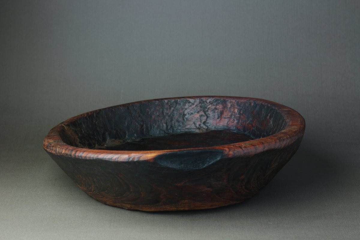 Grande coupe, monoxyle, en noyer massif, Ardeche, France, XIXe siècle-photo-3