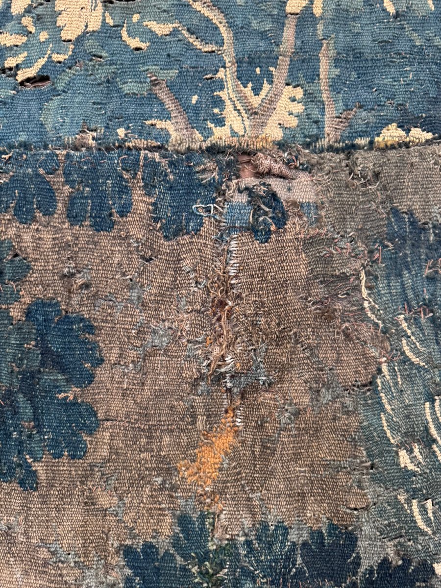 Tapisserie Aubusson « Verdures » — Laine tissée main — XVIIe / XVIIIe siècle-photo-1