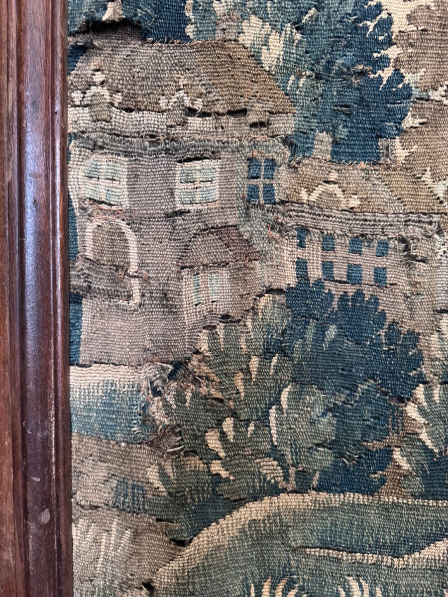 Tapisserie Aubusson « Verdures » — Laine tissée main — XVIIe / XVIIIe siècle-photo-4