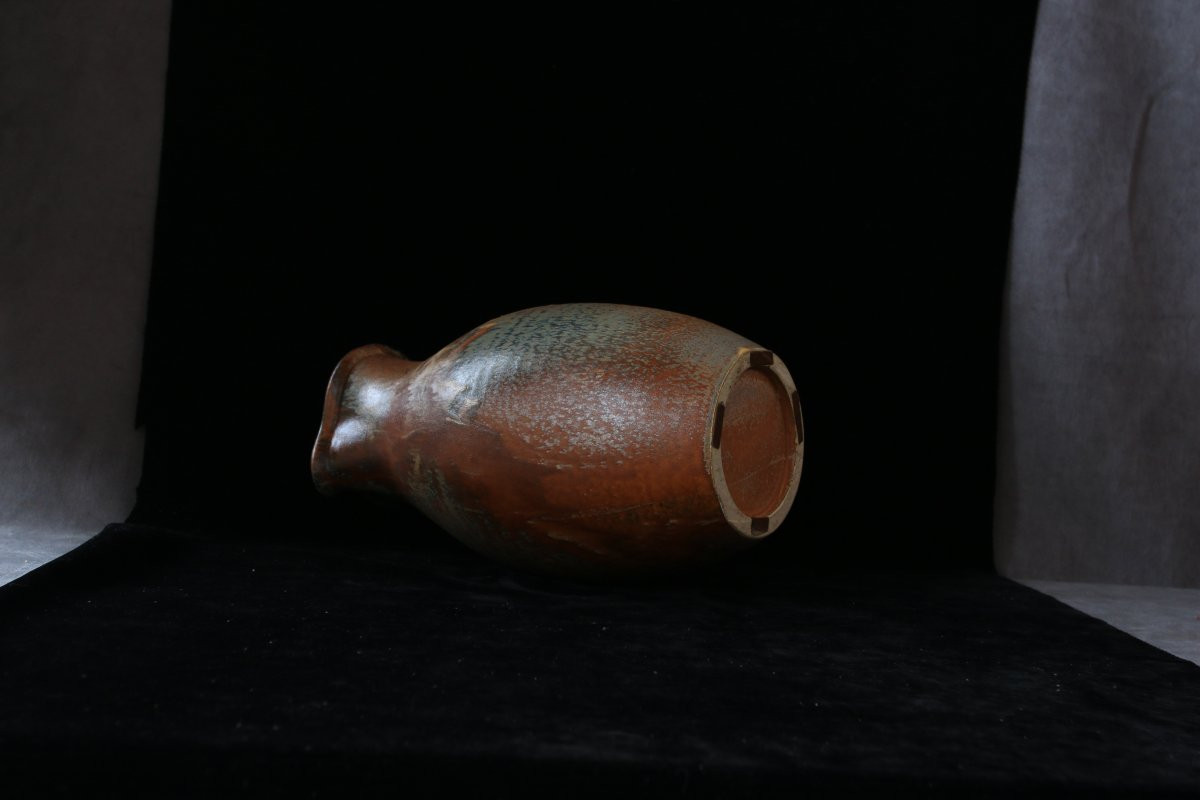 Large Wood-fired Stoneware Pitcher, Circa 1980-photo-4