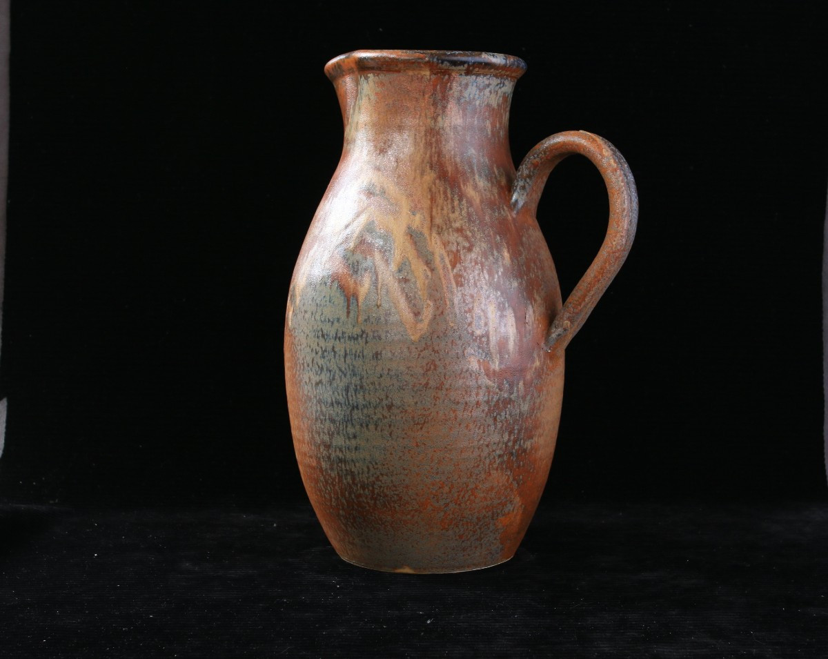 Large Wood-fired Stoneware Pitcher, Circa 1980