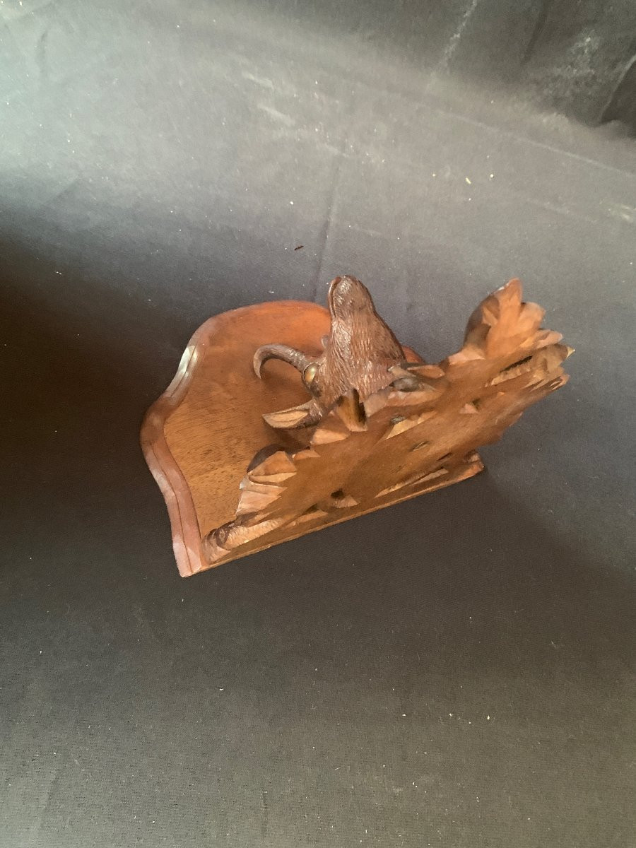 Two Shelves / Carved Wooden Chamois Head, Black Forest, Brienz, Switzerland, 19th Century-photo-3