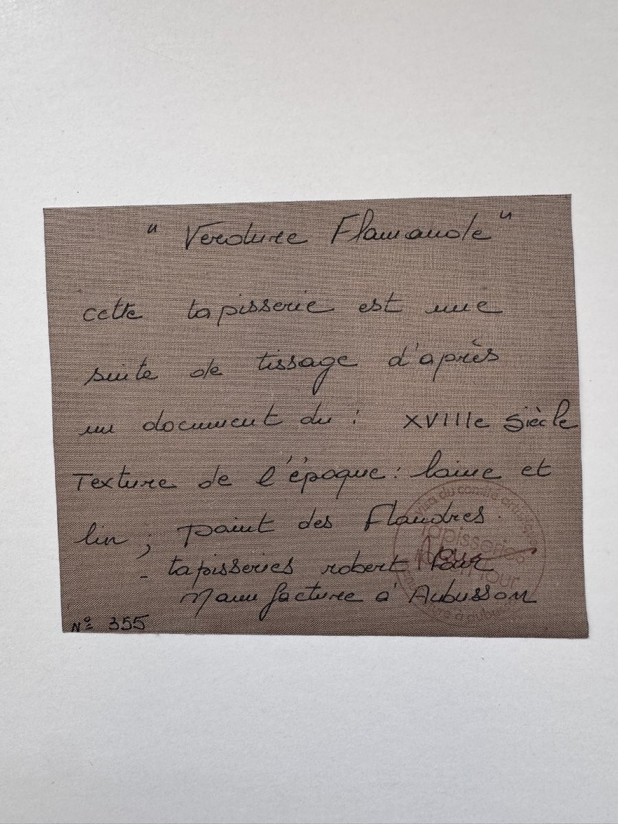 Tapisserie Aubusson "Verdure Flamande" entiérement fait à la main, 1979-photo-7
