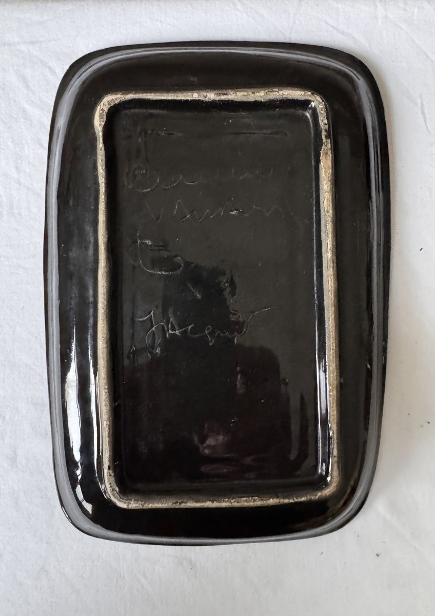 Plat en Céramique, Atelier Cerenne – Vallauris, Nu féminin, Circa 1950-photo-2