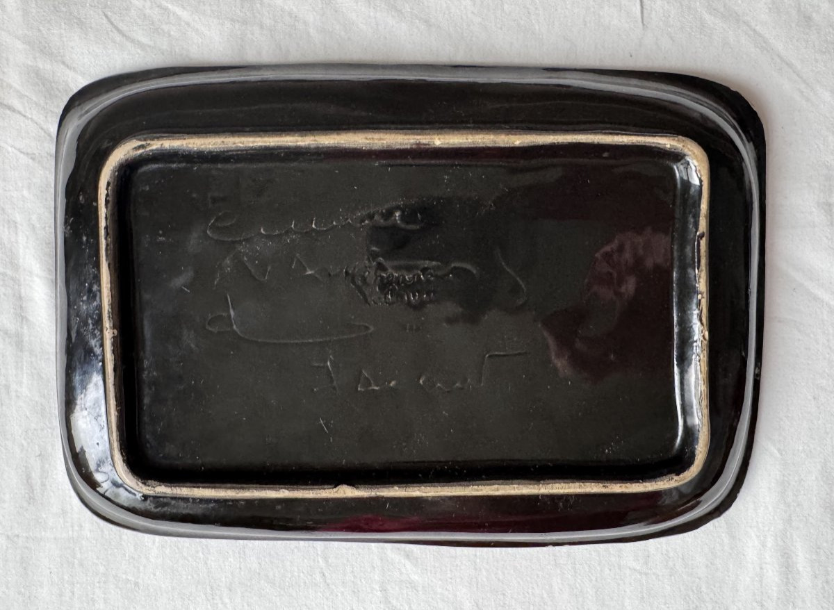  Ceramic Dish, Atelier Cerenne - Vallauris, Female Nude (iii), Circa 1950-photo-2