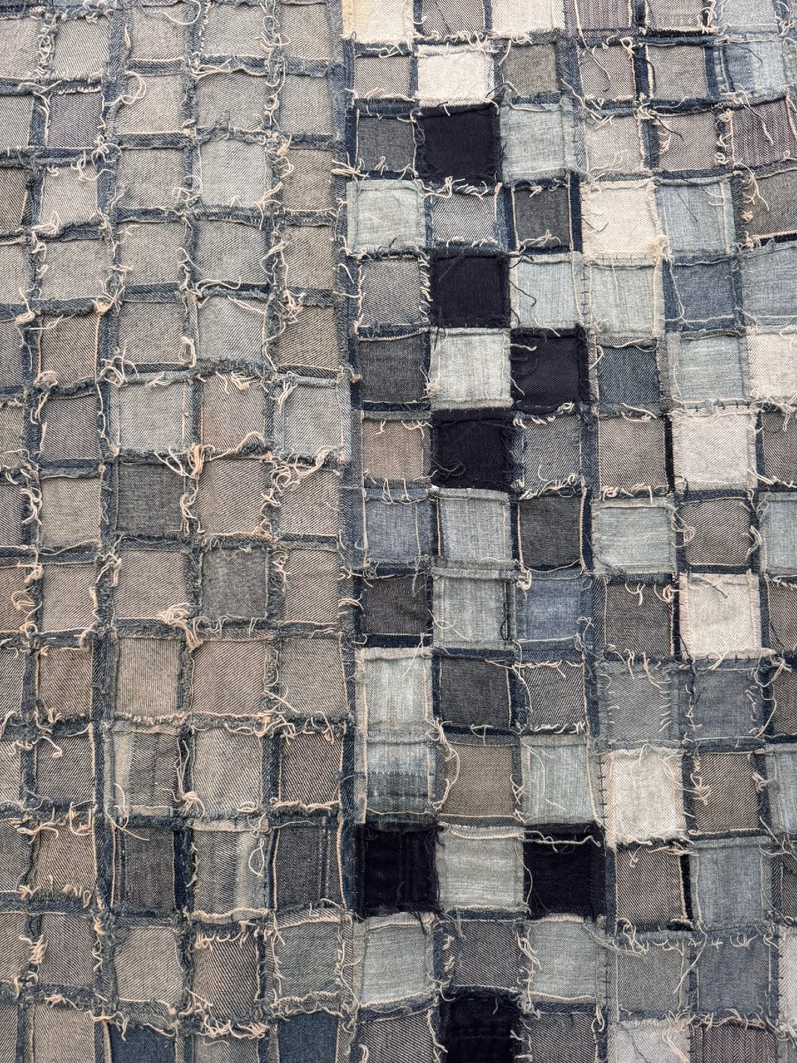 Large Handmade Denim Patchwork Quilt, Oregon, Usa, 1996-photo-2