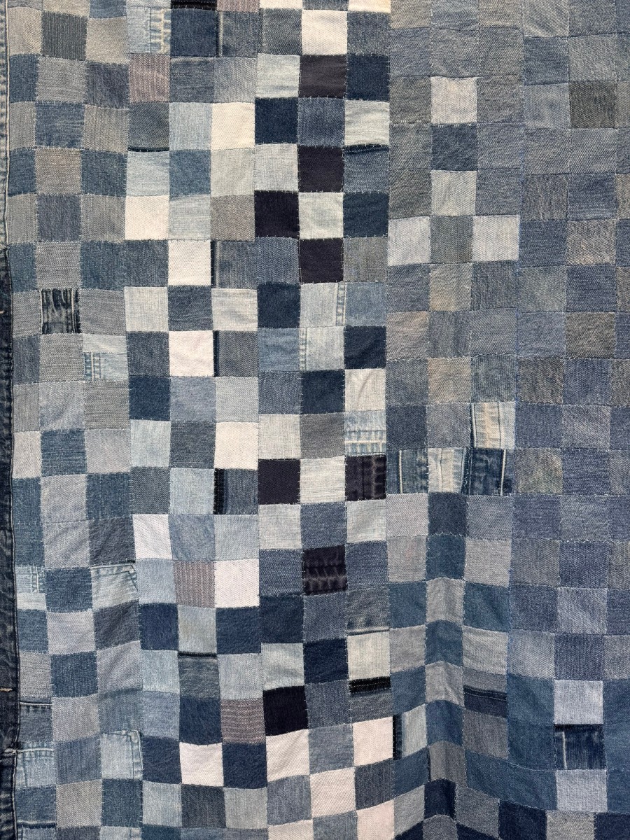 Large Handmade Denim Patchwork Quilt, Oregon, Usa, 1996