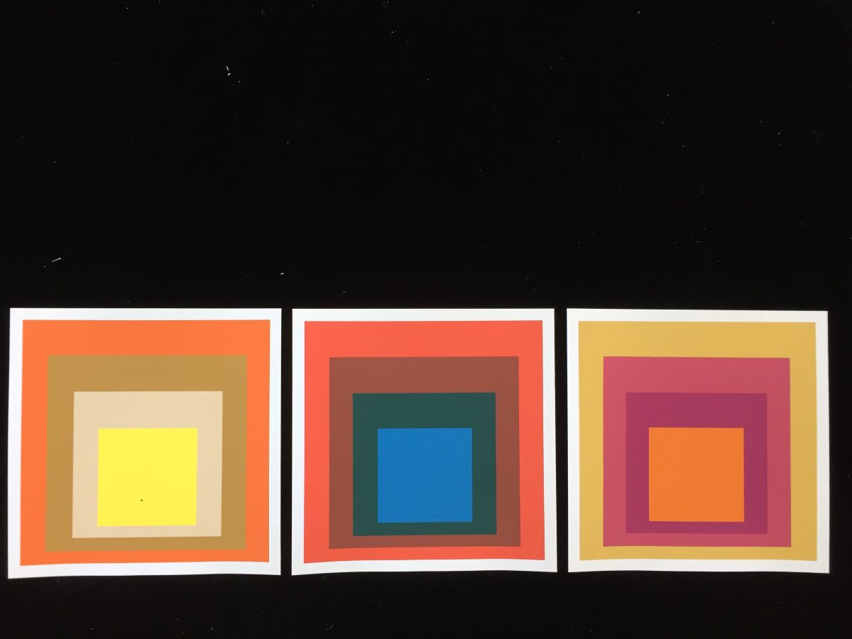Albers, Josef, Silkscreen On Vellum - Homage To The Square: Blue + Darkgreen With 2 Reds, 1955-photo-2