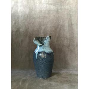 Sculptural Vase In Glazed Stoneware, France (circa 1960)