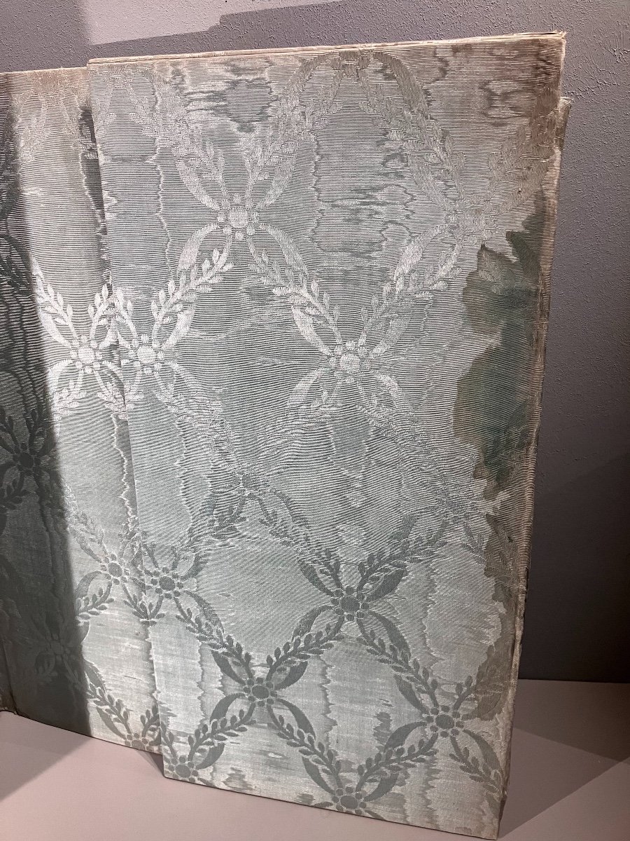 Broderie Soie Style Louis XVI. Grande Pochette Porte Feuilles Ou Courrier.-photo-2