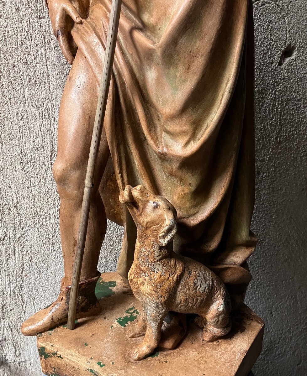 Statue Terre Cuite Saint Roch Toulouse Virebent-photo-3