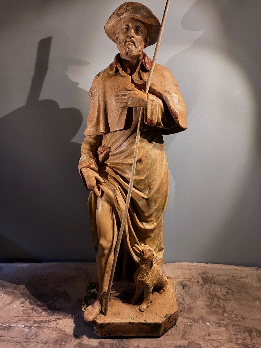 Statue Terre Cuite Saint Roch Toulouse Virebent-photo-6