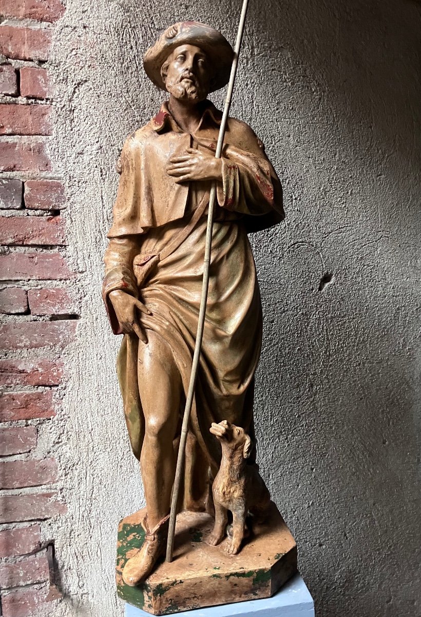 Statue Terre Cuite Saint Roch Toulouse Virebent