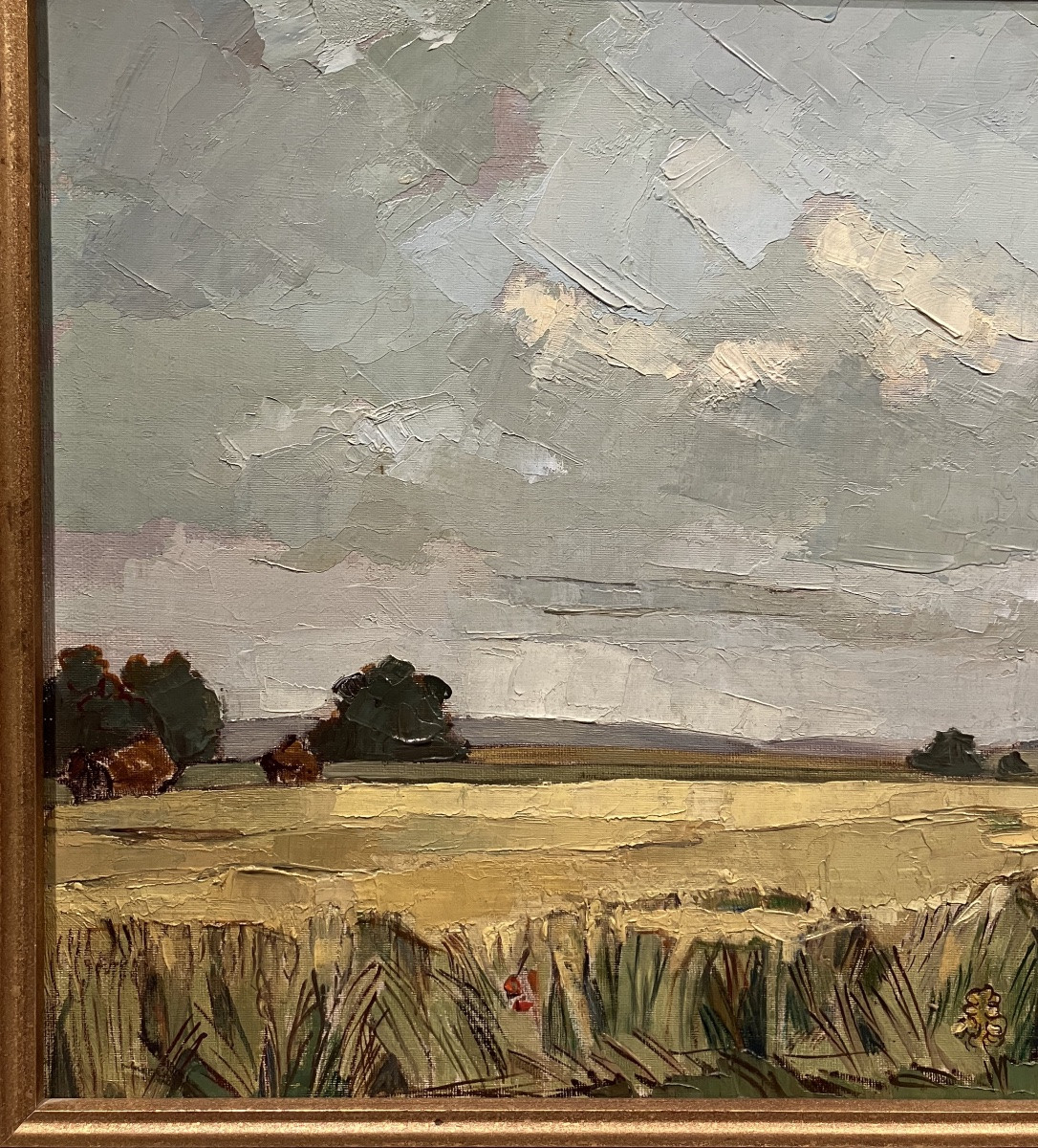 Painting "wheats Towards Pontchartrain" By Simone Bride-vignon-photo-3