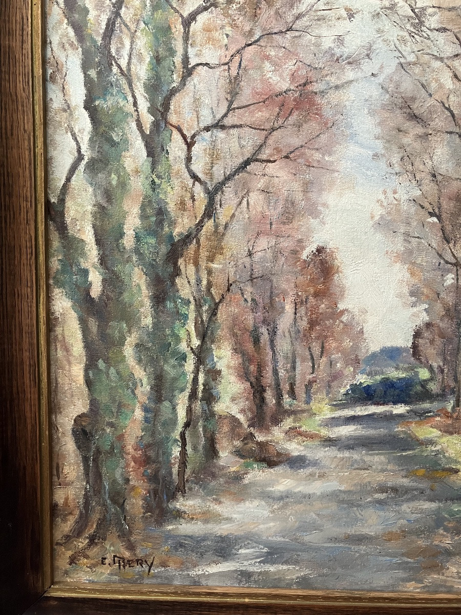 Tableau par le peintre auvergnat Emile MERY (1014-2000) Lagraulière Corrèze-photo-2