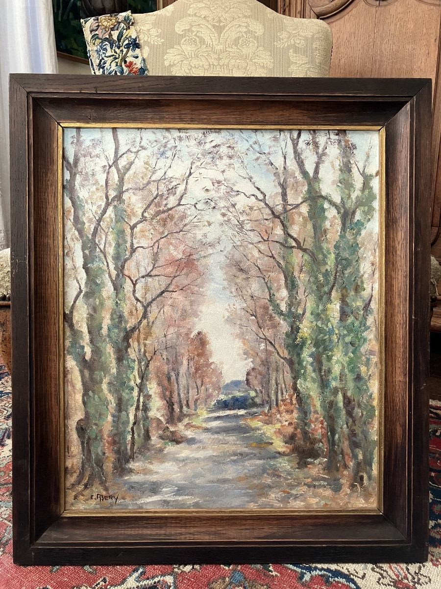 Tableau par le peintre auvergnat Emile MERY (1014-2000) Lagraulière Corrèze-photo-3