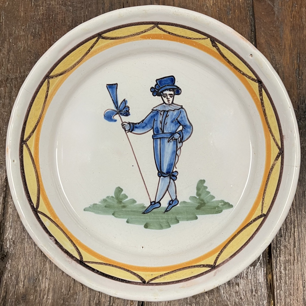  Pair Of Earthenware Plates From Saintes, Charente Maritime-photo-4