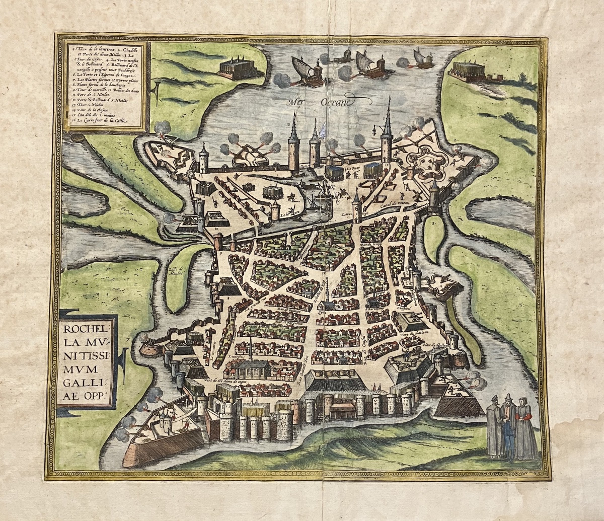 Ancien plan de La Rochelle vers 1590 Braun et Hogenberg cartographes-photo-2