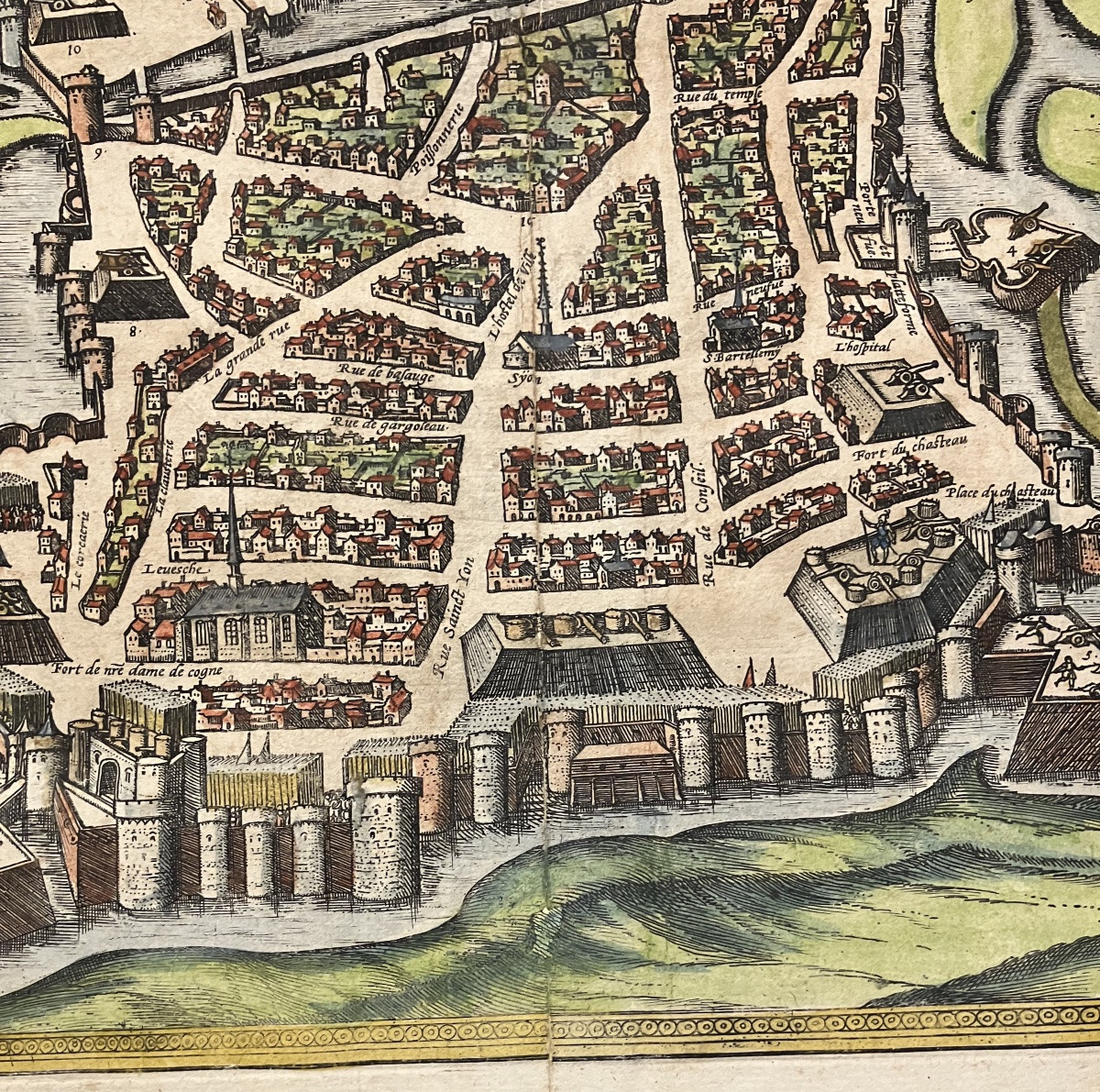 Ancien plan de La Rochelle vers 1590 Braun et Hogenberg cartographes-photo-2