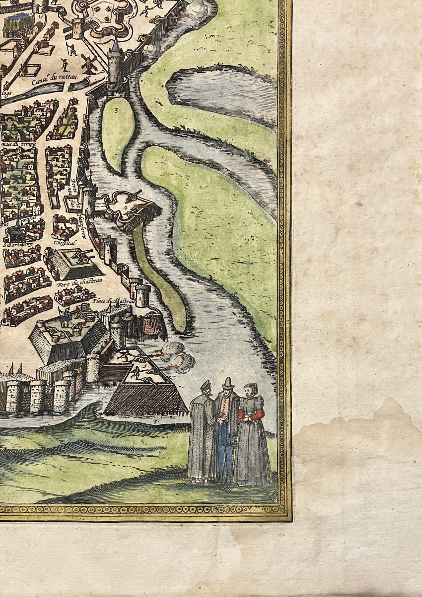 Ancien plan de La Rochelle vers 1590 Braun et Hogenberg cartographes-photo-4