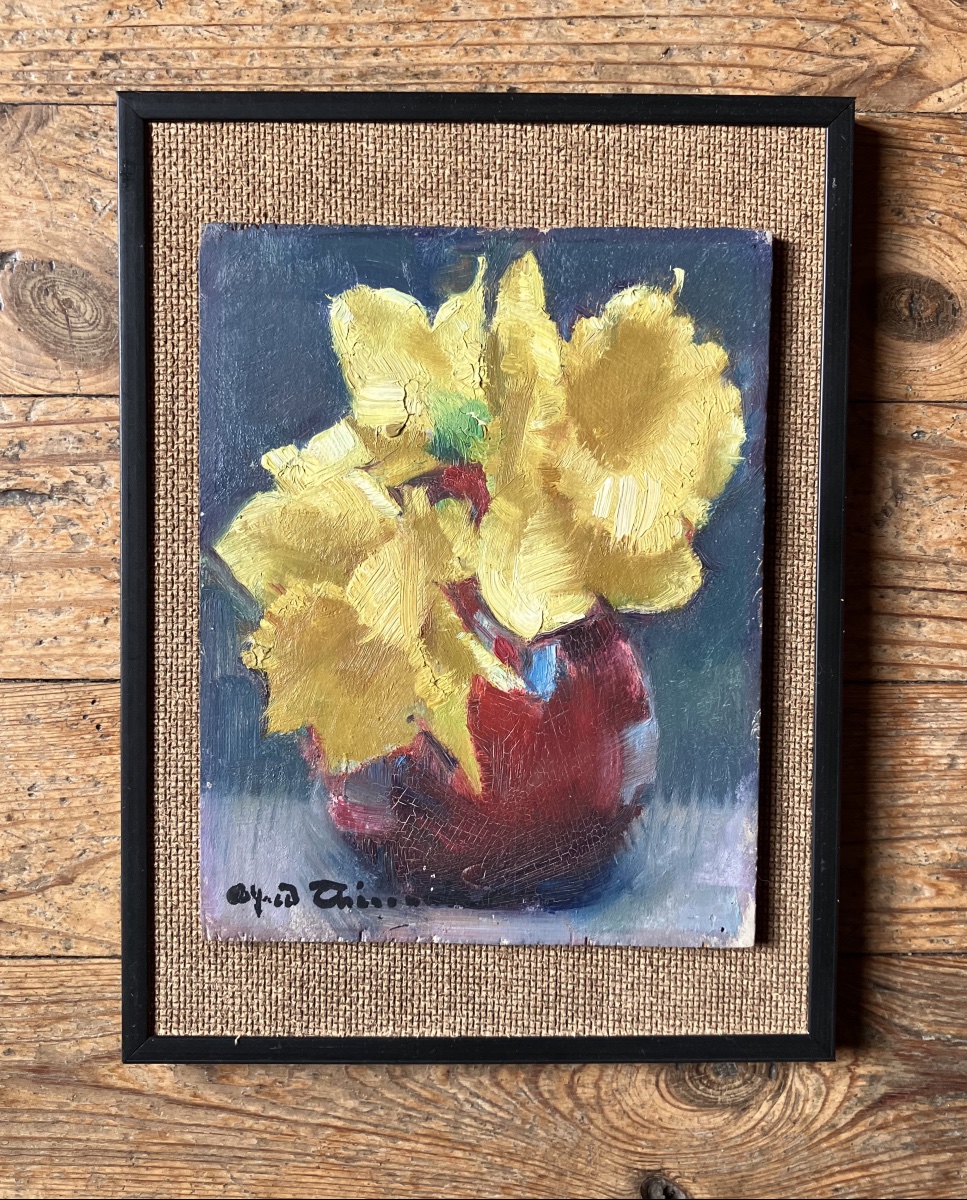 Painting By Alfred Thésonnier (1898–1973)  Daffodils-photo-2