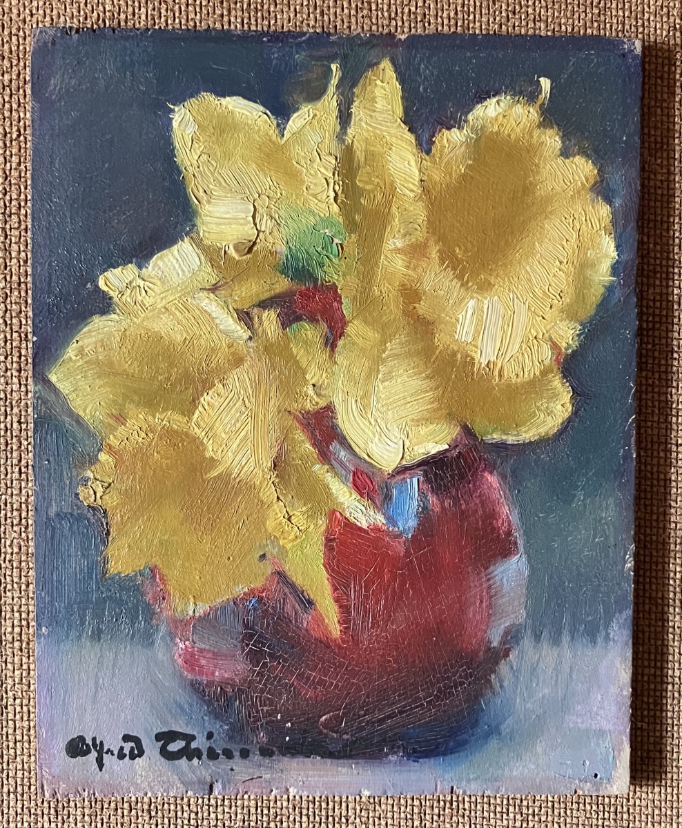 Painting By Alfred Thésonnier (1898–1973)  Daffodils-photo-3