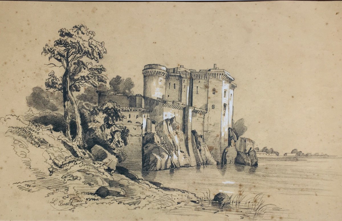 Drawing Tarascon Bouches-du-rhône 1850