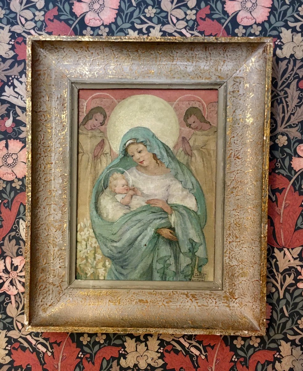 Vierge à l'Enfant Par Louise Cottin (1907-1974) Prix De Rome-photo-5