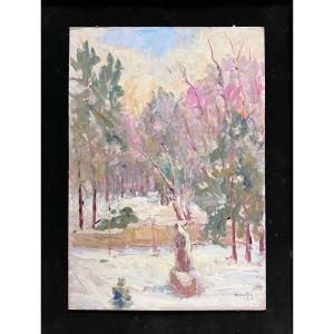 Snow By Adolphe Rey Ecole De Murols (1863-1964) 