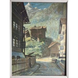Tableau Zermatt, mazot et Cervin