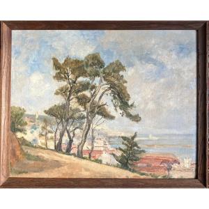 Tableau orientaliste vue d'Alger par Simone FORGE (1911-2003)