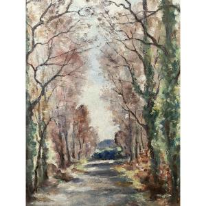 Tableau par le peintre auvergnat Emile MERY (1014-2000) Lagraulière Corrèze