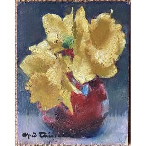 Tableau Alfred Thésonnier 1898-1973 Jonquilles