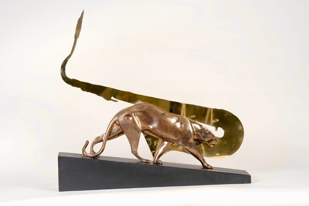 Fernandez Arman (1928-2005) - Sculpture, Jazzy Jaguar - 66 cm - Bronze, Metal - 2004-photo-1