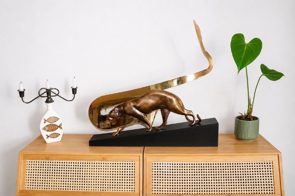 Fernandez Arman (1928-2005) - Sculpture, Jazzy Jaguar - 66 cm - Bronze, Metal - 2004-photo-5